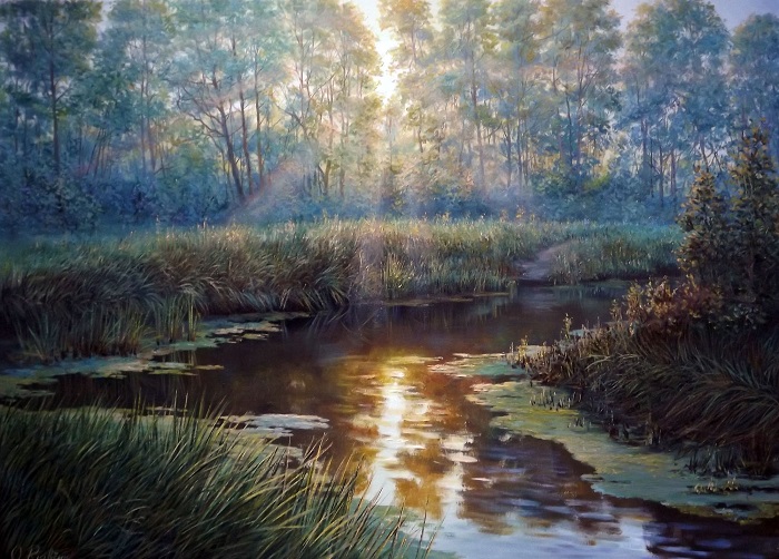 Sunrise over the river **SOLD**